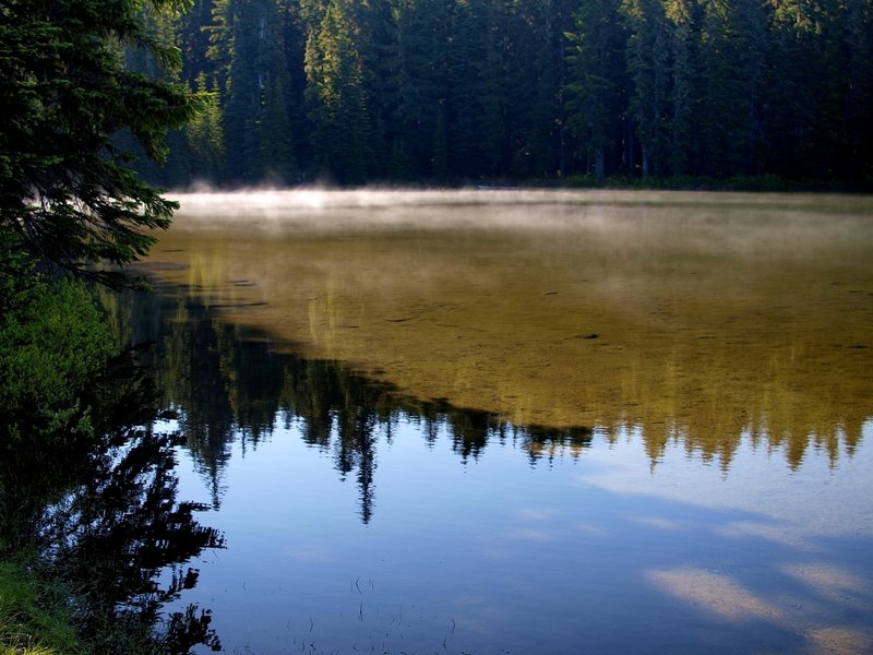 Placid Lake on a cold Fall morning