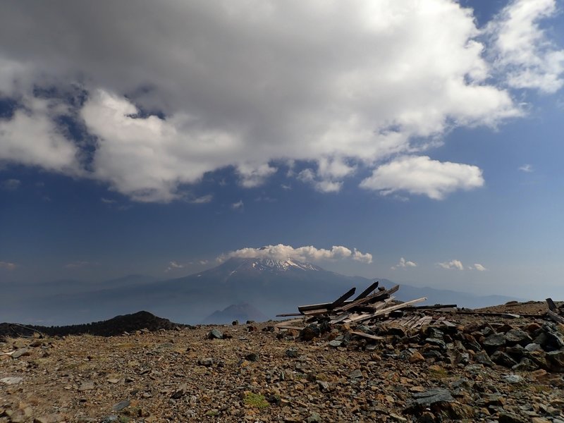 Remains of the old fire lookout on Mount Eddy