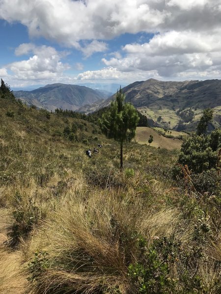 A view downhill towards Gualel