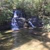 Lower Wildcat Falls with shallow pool, tucked among the trees right next to the road.