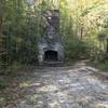 Old shelter chimney found next to the trail above the lower falls.