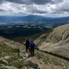 View of the valley above the treeline one the way down from Shavano