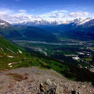 My wife is the bright tiny dot low on the ridge. Puts it in perspective a bit haha