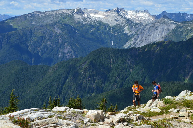 View from ridge on ascent of Hidden Lake Lookout