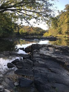 Rocky outcropping on the Haw River