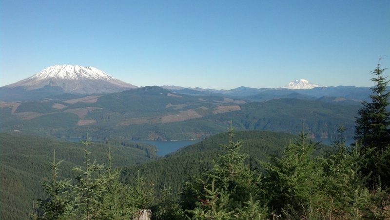 Mt. St. Helens and Mt. Rainier at mile 13.3