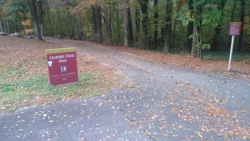 North Hills Park entrance to Crabtree Creek Trail