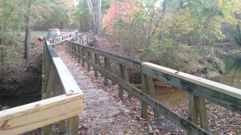 Connecting bridge over creek.