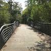 The bridge over a tributary to Hunting Bayou is rather over-engineered compared to the rest of the trail system