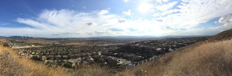 Panoramic view of the city below (looking Southwest)