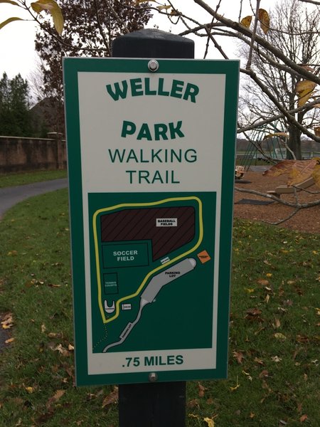 Entrance to Weller Park Walking Trail