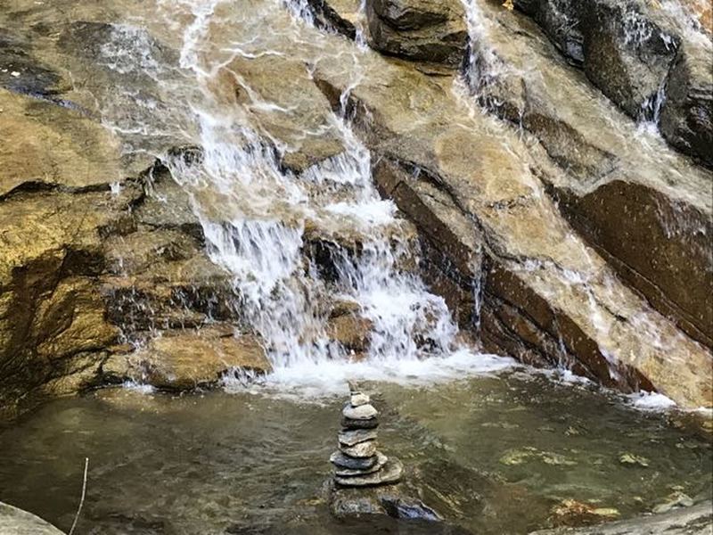 Jones Gap Falls base next to the Middle Saluda River off Jones Gap Trail