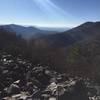 Looking back to the Trayfoot ridgeline that must be traversed to get here.