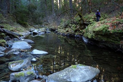 One of the pools along the river at low water