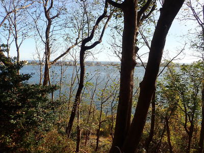 View of Shrewsbury River with Sea Bright  and the Atlantic Ocean in the distance