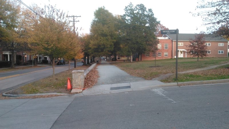 Duke East Trail looking toward N. Buchanan Ave