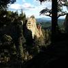 Cathedral Rocks as seen from the Elk Falls Trail