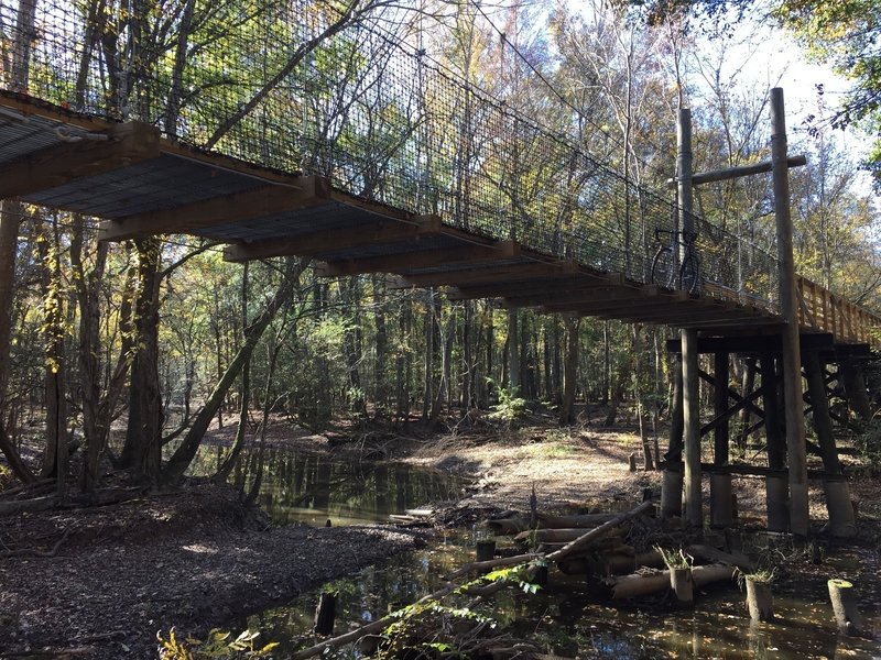 New suspension bridge on the final trestle.