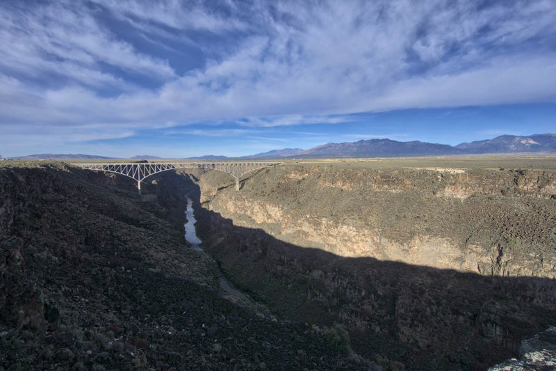 The HWY 64 bridge over the Rio Grande from West Rim trail