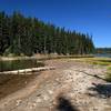 The narrow "waist" in Lake Alta at low water