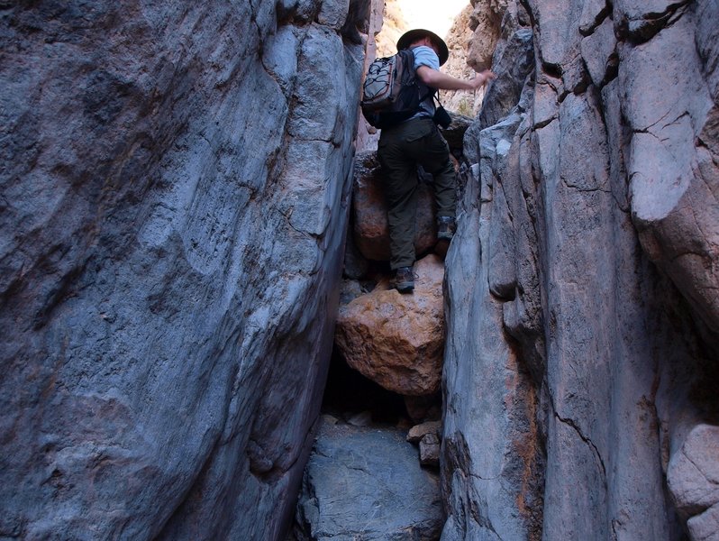 Some easy scrambling in Slit Canyon