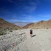 Crossing the wash shortly after leaving the trailhead