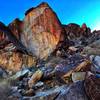 Canyon walls and petroglyphs at Grapevine Canyon Trail