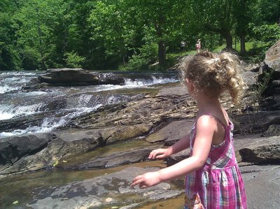 Exploring the falls.