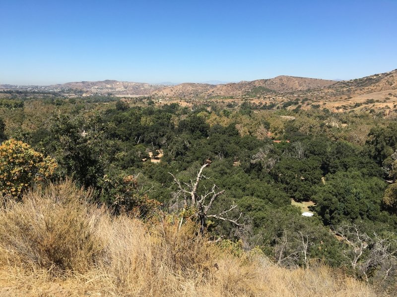 View from shaded rest area on Horseshoe Loop (from south side of park)