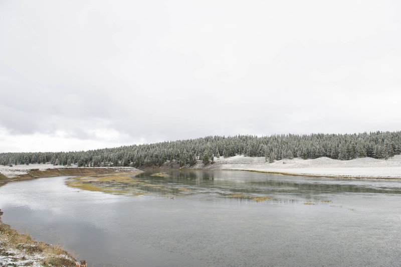 Overlooking the Yellowstone River in winter.