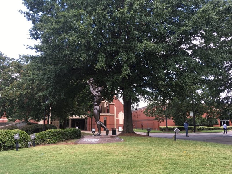 The "Behold" Monument commemorating MLK Jr. on the grounds of the MLK Visitor Center.