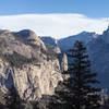 Half Dome from across Yosemite Valley. Royal Arches, North Dome, and Washington Column on the left