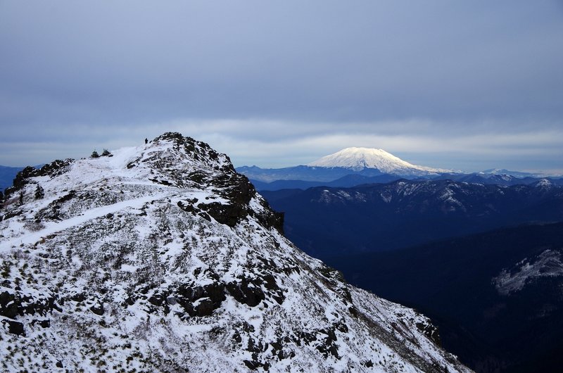 The summit of Silver Star Mountain with Mt. St. Helens on the horizon