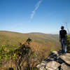 Stepping out onto the War Spur Overlook with grand views of the Mountain Lake WIlderness