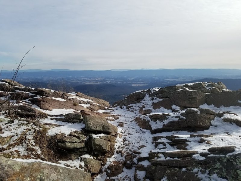 View into eastern valley in the wintertime.