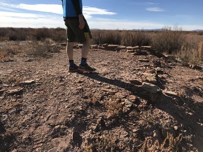 At the Homolovi I Ruins. Lots of wall traces and pottery sherds. Please be respectful.