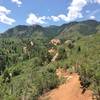 Looking back at the Rocky Mountain foothills from the end of the Mesa Trail