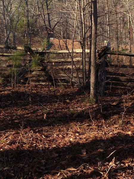 The old wooden fence surround the field at Pickett's Mill.