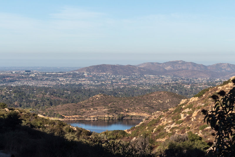 Lake Poway and the city of Poway from the Mount Woodson Trail