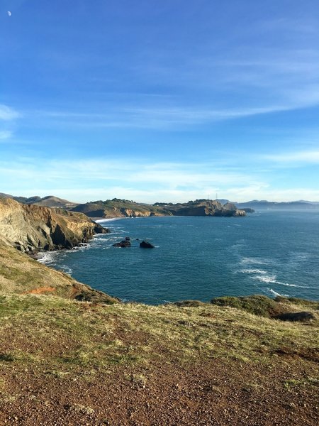 Tennessee Point Trail end looking south back towards Rodeo beach.