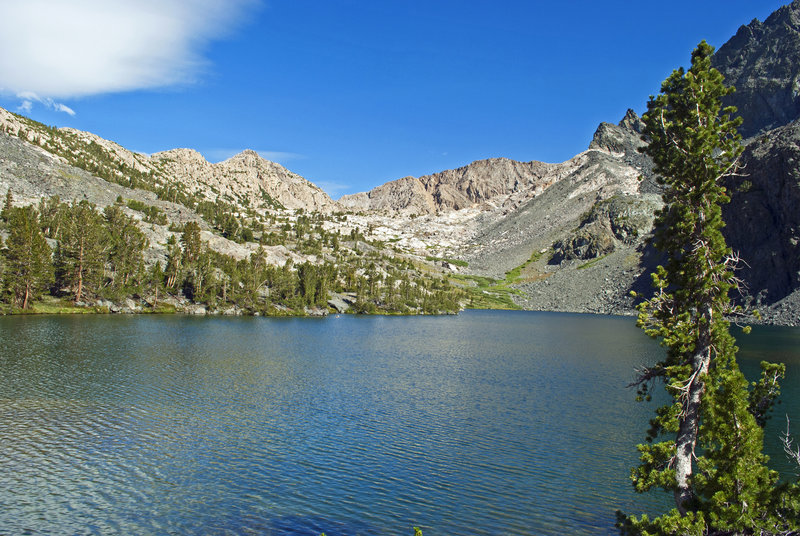 Lake 10554 below Emerald Peak (to the right, but not in the picture). You can see the route going up to Lake 10918 from the far side of the lake