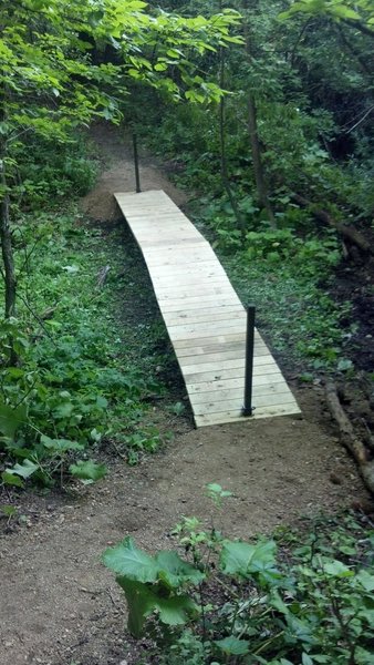 One of the boardwalks that hikers use to cross the streams / wet spots