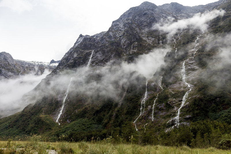 Waterfalls near Dead Lake after a heavy morning rain