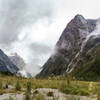 Clinton Valley and Hirere Falls from the meadow southeast of Dead Lake