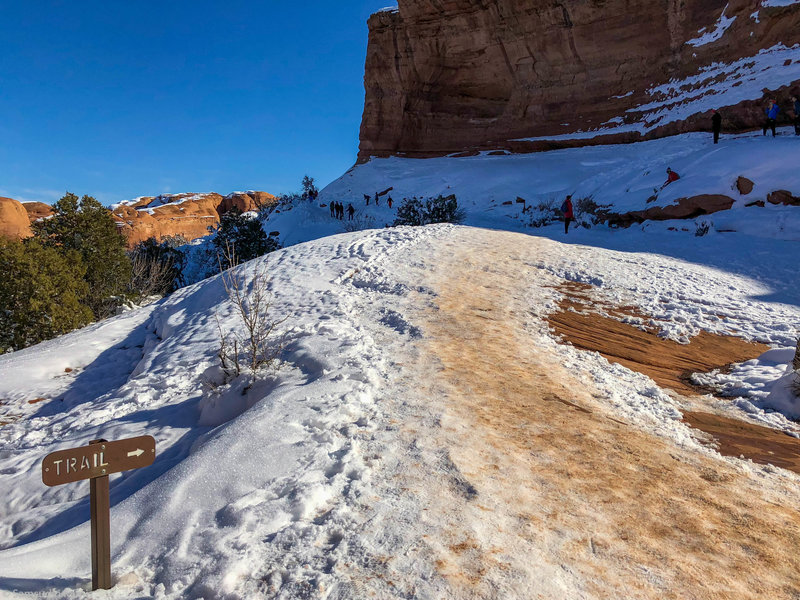 Icy and slippery trail