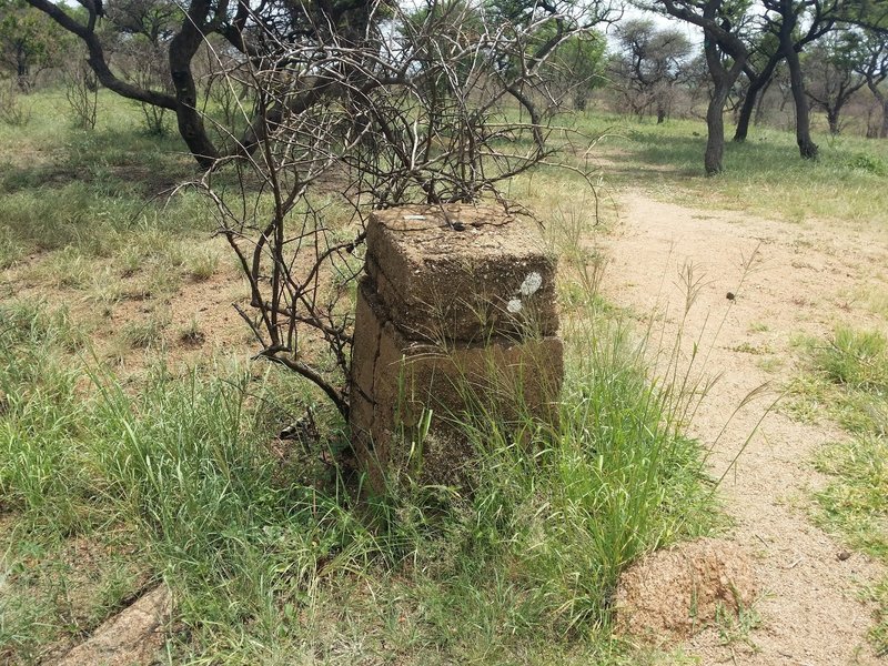 The first Tswaing concrete beacon erected in 1953.