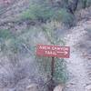 The well maintained trail ends near here.  After this, an unmaintained trail begins to climb more steeply up to the arch.