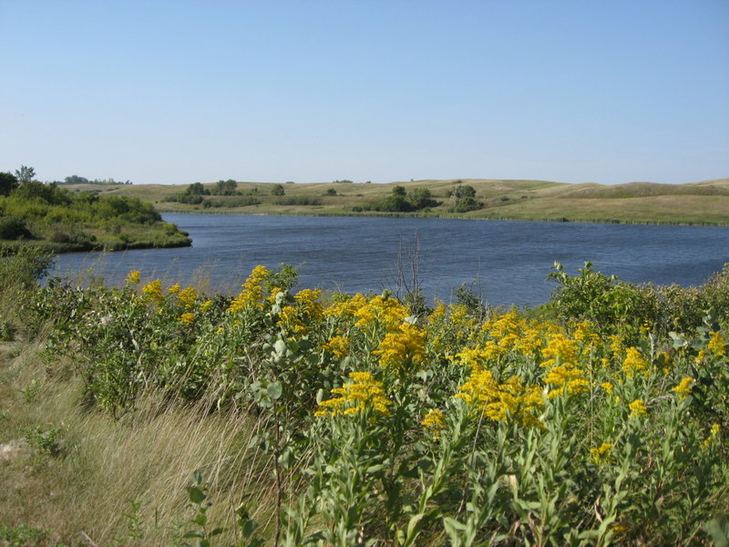 Looking west across the lake