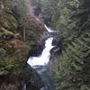 The falls from the first vantage point. Lots of zoom used here as it is at least a half mile away from here.