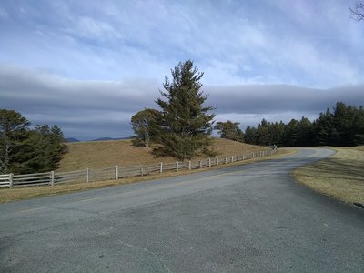 Blue Ridge Parkway at the top of Flat Rock Ridge